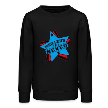 MEILLEUR NEVEU - Sweat ado bio Stanley/Stella - noir - Devant - AI Model Teenager Male light (155cm)