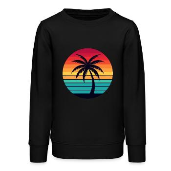 Palm Sunrise2 - Sweat ado bio Stanley/Stella - noir - Devant - AI Model Teenager Male light (155cm)