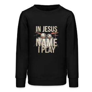 Dynamics in worship - Teens Organic Sweatshirt by Stanley/Stella - black - Front - AI Model Teenager Male light (155cm)
