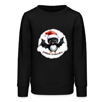 Fledermaus Weihnachten - Teenager Organic Sweatshirt Mini Changer von Stanley/Stella - Schwarz - Vorne - AI Model Teenager Male light (155cm)