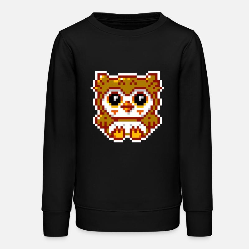 Hibou 8bit - Sweat ado bio Stanley/Stella - noir