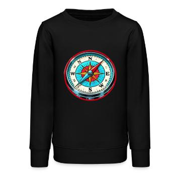 kompass - Teenager Organic Sweatshirt Mini Changer von Stanley/Stella - Schwarz - Vorne - AI Model Teenager Male light (155cm)