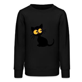 Schwarzes Kätzchen - Teenager Organic Sweatshirt Mini Changer von Stanley/Stella - Schwarz - Vorne - AI Model Teenager Male light (155cm)