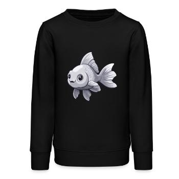 Silver Schleierschwanz Goldfisch - Teenager Organic Sweatshirt Mini Changer von Stanley/Stella - Schwarz - Vorne - AI Model Teenager Male light (155cm)