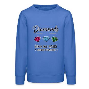 Les diamants sont la base de ma pyramide - Sweat ado bio Stanley/Stella - carolina blue - Devant - AI Model Teenager Male dark (155cm)