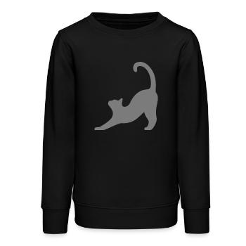 Katze grau - Teenager Organic Sweatshirt Mini Changer von Stanley/Stella - Schwarz - Vorne - AI Model Teenager Male light (155cm)