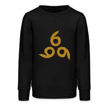666 Gold - Teens Organic Sweatshirt by Stanley/Stella - black - Front - AI Model Teenager Male light (155cm)
