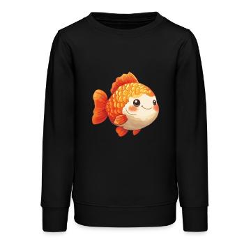 Thick Veiltail Goldfish - Teens Organic Sweatshirt by Stanley/Stella - black - Front - AI Model Teenager Male light (155cm)