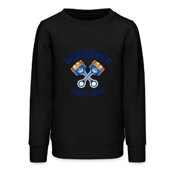 atelier de mecanique - voiture - Sweat ado bio Stanley/Stella - noir - Devant - AI Model Teenager Male light (155cm)