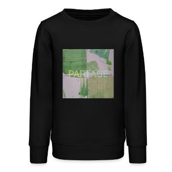 Peinture carrés abstrait vert, partage, image fun - Sweat ado bio Stanley/Stella - noir - Devant - AI Model Teenager Male light (155cm)