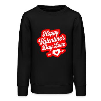 happy valentins days2 - Sweat ado bio Stanley/Stella - noir - Devant - AI Model Teenager Male light (155cm)