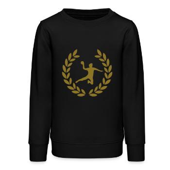 handball deluxe - Teens Organic Sweatshirt by Stanley/Stella - black - Front - AI Model Teenager Male light (155cm)