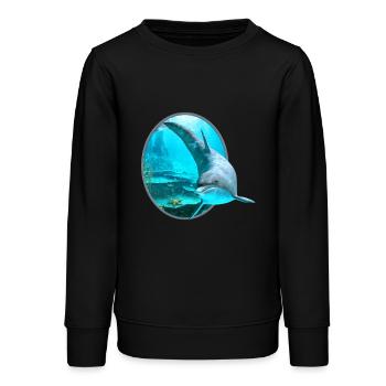 Dolphin - Teenager Organic Sweatshirt Mini Changer von Stanley/Stella - Schwarz - Vorne - AI Model Teenager Male light (155cm)