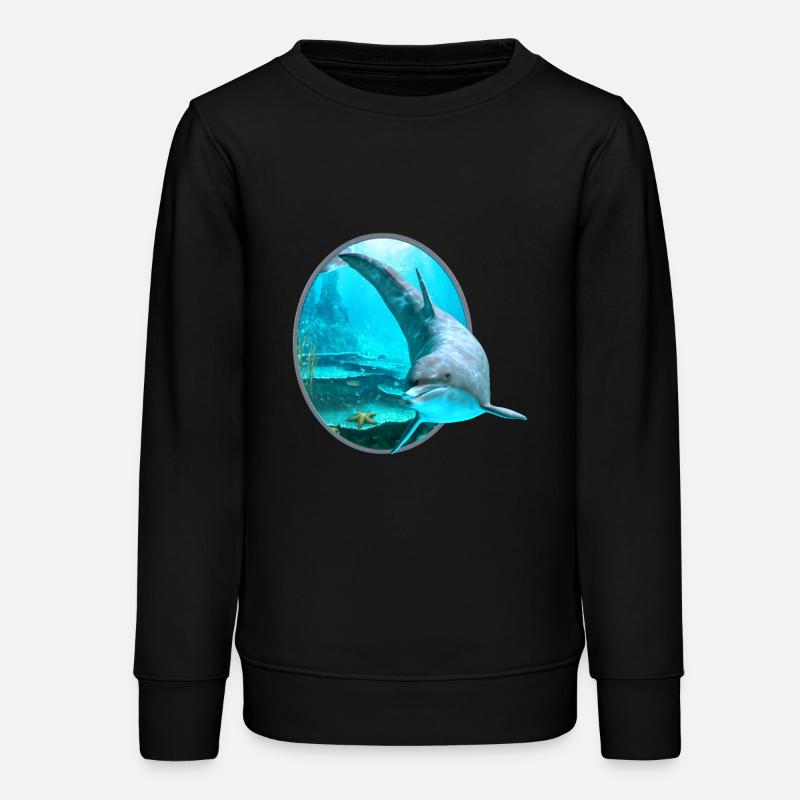 Dolphin - Teens Organic Sweatshirt by Stanley/Stella - black