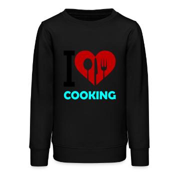 i love cooking - Teenager Organic Sweatshirt Mini Changer von Stanley/Stella - Schwarz - Vorne - AI Model Teenager Male light (155cm)