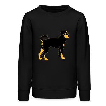 pinscher chien - Sweat ado bio Stanley/Stella - noir - Devant - AI Model Teenager Male light (155cm)