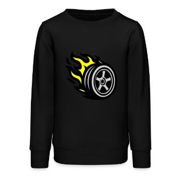 Flamme de pneu - Sweat ado bio Stanley/Stella - noir - Devant - AI Model Teenager Male light (155cm)