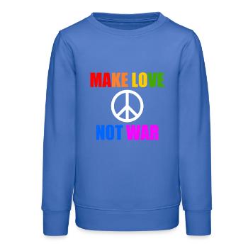 Make love not war - Teenager Organic Sweatshirt Mini Changer von Stanley/Stella - carolina Blue - Vorne - AI Model Teenager Male dark (155cm)