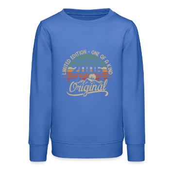 Originalgeschenk zum 19-jährigen Jubiläum, Dezember 2006 - Teenager Organic Sweatshirt Mini Changer von Stanley/Stella - carolina Blue - Vorne - AI Model Teenager Male dark (155cm)