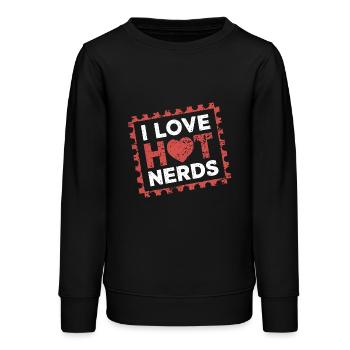 I Love Hot Nerds 21 - Teenager Organic Sweatshirt Mini Changer von Stanley/Stella - Schwarz - Vorne - AI Model Teenager Male light (155cm)