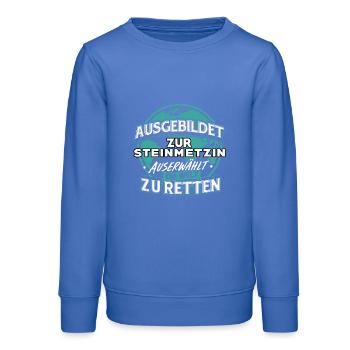 Steinmetzin Steinhauerin Grabstein Geschenk - Teenager Organic Sweatshirt Mini Changer von Stanley/Stella - carolina Blue - Vorne - AI Model Teenager Male dark (155cm)