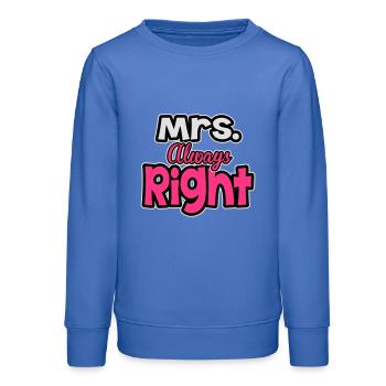 Mrs. always right - Teenager Organic Sweatshirt Mini Changer von Stanley/Stella - carolina Blue - Vorne - AI Model Teenager Male dark (155cm)