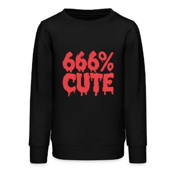 666% Cute! Satanistisches Goth Girl Design - Teenager Organic Sweatshirt Mini Changer von Stanley/Stella - Schwarz - Vorne - AI Model Teenager Male light (155cm)