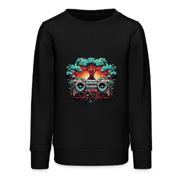 Musique reggae roots jamaïcaine - Sweat ado bio Stanley/Stella - noir - Devant - AI Model Teenager Male light (155cm)
