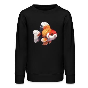 Fancy Calico Veiltail Poisson rouge - Sweat ado bio Stanley/Stella - noir - Devant - AI Model Teenager Male light (155cm)