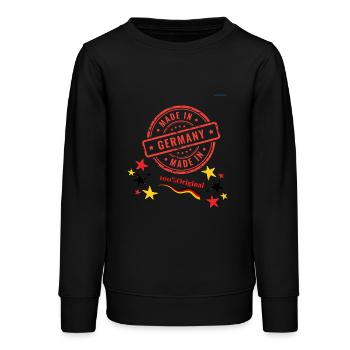 Made in GermanyMadStamp Design avec étoiles et drapeau - Sweat ado bio Stanley/Stella - noir - Devant - AI Model Teenager Male light (155cm)