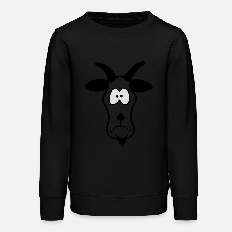 Tierkopp: dummer Ziegenbock - Teens Organic Sweatshirt by Stanley/Stella - black