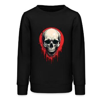 Totenkopf - Teenager Organic Sweatshirt Mini Changer von Stanley/Stella - Schwarz - Vorne - AI Model Teenager Male light (155cm)