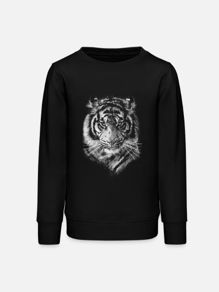 Tiger - Teenager Organic Sweatshirt Mini Changer von Stanley/Stella - Schwarz