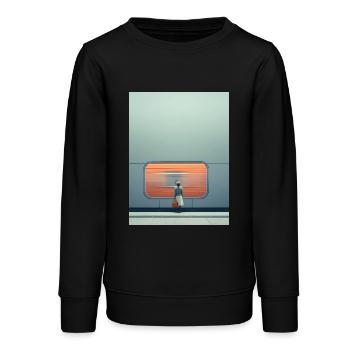 Femme debout sur le mur du métro - Sweat ado bio Stanley/Stella - noir - Devant - AI Model Teenager Male light (155cm)