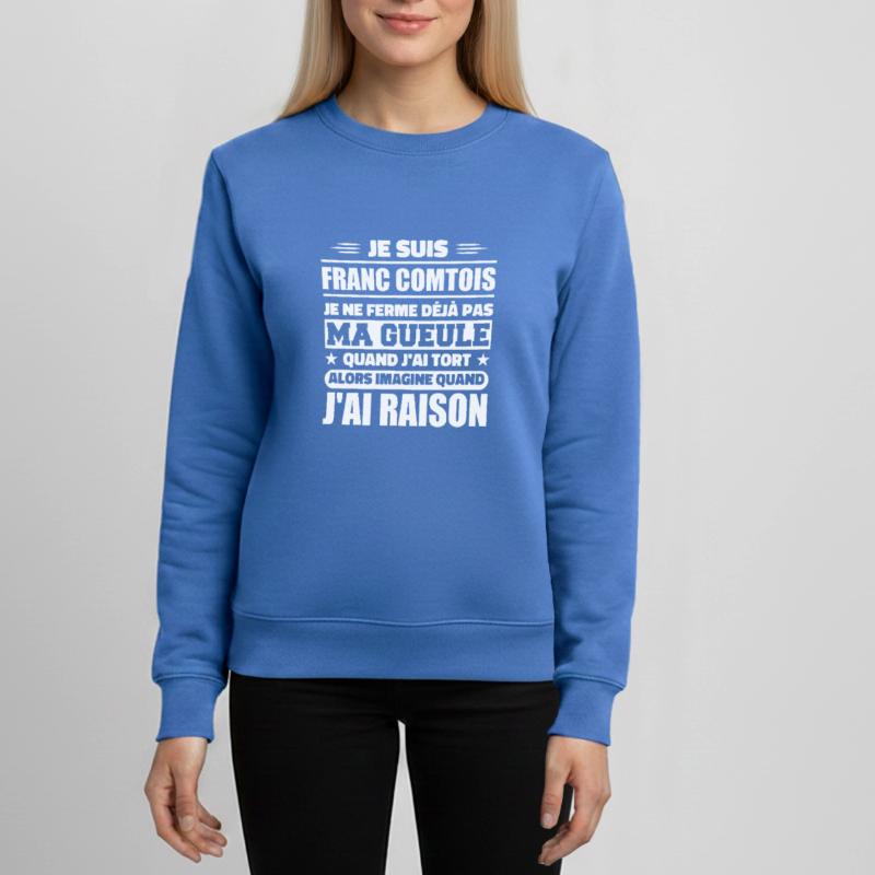 Franc comtois je ferme pas ma gueule franche comté Sweat ado bio Stanley/Stella