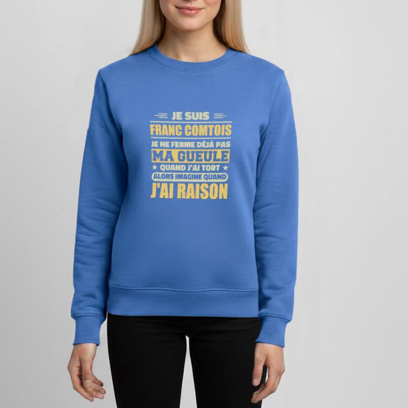 Franc comtois je ferme pas ma gueule franche comté Sweat ado bio Stanley/Stella