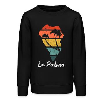 La Palma Umriss Karte Kanaren Urlaub vintage retro - Teenager Organic Sweatshirt Mini Changer von Stanley/Stella - Schwarz - Vorne - AI Model Teenager Male light (155cm)