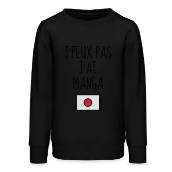 Manga / Geek / Anime / Cosplay - Sweat ado bio Stanley/Stella - noir - Devant - AI Model Teenager Male light (155cm)