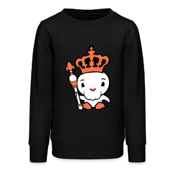 Vogel König Krone Herrscher Bart Alt Königreich - Teenager Organic Sweatshirt Mini Changer von Stanley/Stella - Schwarz - Vorne - AI Model Teenager Male light (155cm)