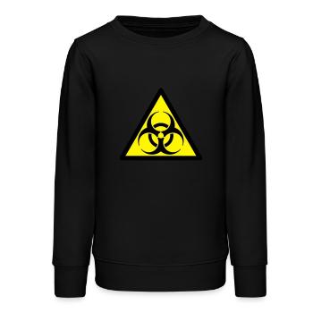 Biohazard Biogefährdung Gefahrensymbol - Teenager Organic Sweatshirt Mini Changer von Stanley/Stella - Schwarz - Vorne - AI Model Teenager Male light (155cm)