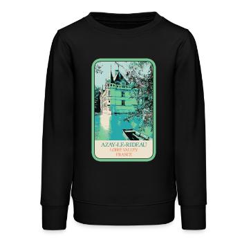Château d'Azay-le-Rideau: charme et Élégance - Sweat ado bio Stanley/Stella - noir - Devant - AI Model Teenager Male light (155cm)
