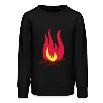 Feuer - Teenager Organic Sweatshirt Mini Changer von Stanley/Stella - Schwarz - Vorne - AI Model Teenager Male light (155cm)