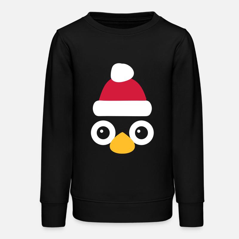 Christmas Penguin Head - Teens Organic Sweatshirt by Stanley/Stella - black
