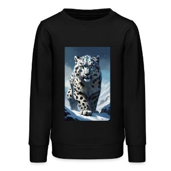 Schneeleopard | Leopard | Raubtier - Teenager Organic Sweatshirt Mini Changer von Stanley/Stella - Schwarz - Vorne - AI Model Teenager Male light (155cm)