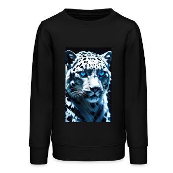Schneeleopard | Leopard | Raubtier - Teenager Organic Sweatshirt Mini Changer von Stanley/Stella - Schwarz - Vorne - AI Model Teenager Male light (155cm)