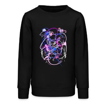 Abstrait - Sweat ado bio Stanley/Stella - noir - Devant - AI Model Teenager Male light (155cm)