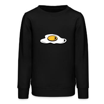 Un œuf frit - Sweat ado bio Stanley/Stella - noir - Devant - AI Model Teenager Male light (155cm)