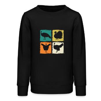 Poulets Coq Dinde - Sweat ado bio Stanley/Stella - noir - Devant - AI Model Teenager Male light (155cm)