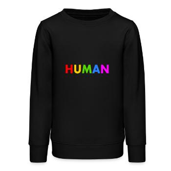 Human - Teens Organic Sweatshirt by Stanley/Stella - black - Front - AI Model Teenager Male light (155cm)