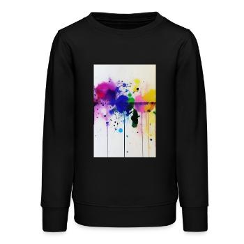 Éclaboussures de peinture - Sweat ado bio Stanley/Stella - noir - Devant - AI Model Teenager Male light (155cm)